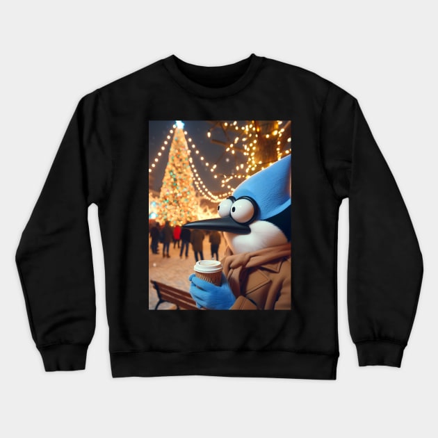 Festive Park Adventures Unveiled: Regular Show Christmas Art for Iconic Cartoon Holiday Designs! Crewneck Sweatshirt by insaneLEDP